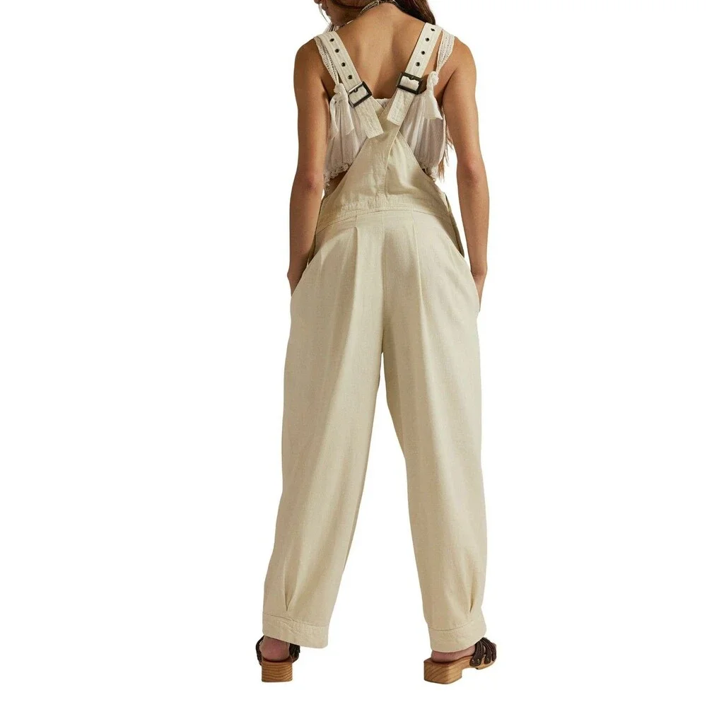 Free People We The Free Felix Tapered Overalls Jumpsuit Pinafore Solid M 287225